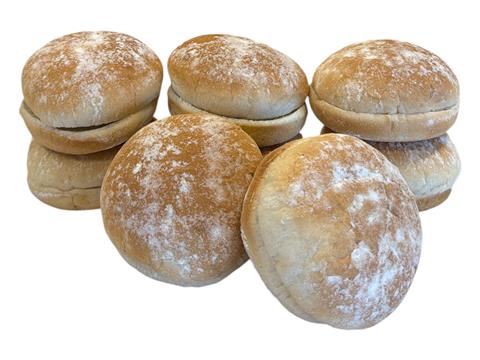 4.5 in. Flour Hamburger Roll Sliced (case of 48) - P