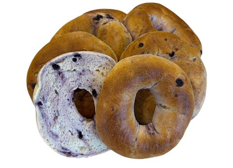 4 oz. Blueberry Bagel Sliced (6 pack) - Elie