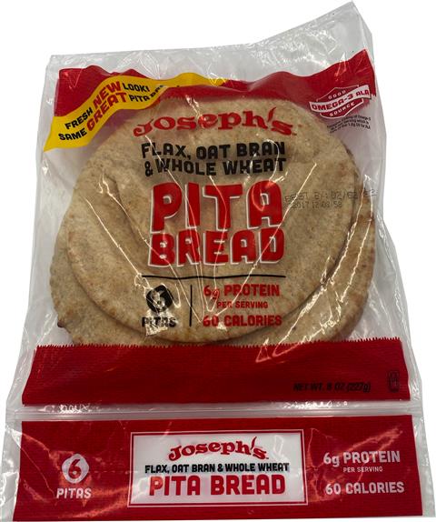 Flax & Oat Bran Pita (6 pack) - Joseph