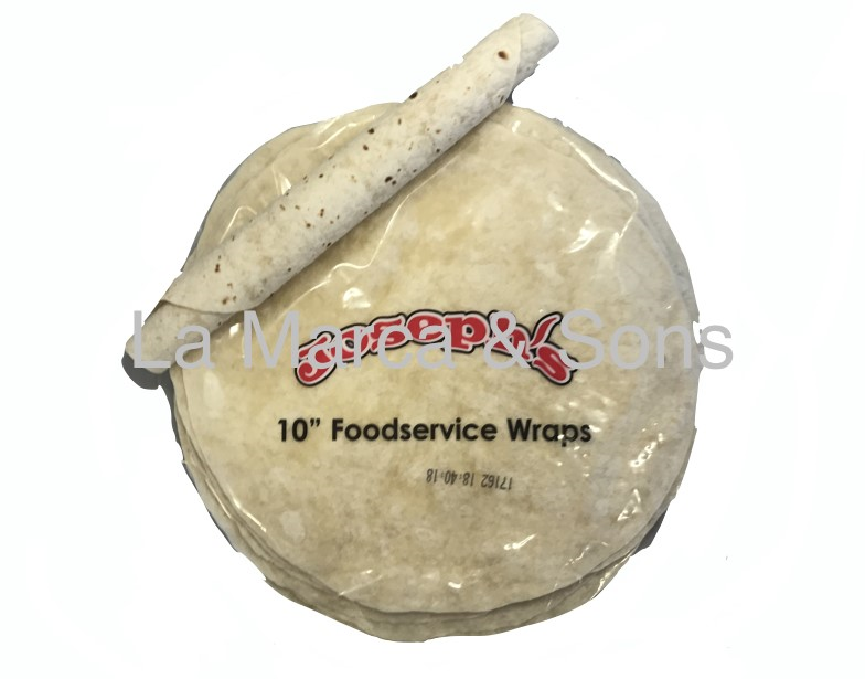 10 in. White Tortilla Wrap (12 pack) - Joseph